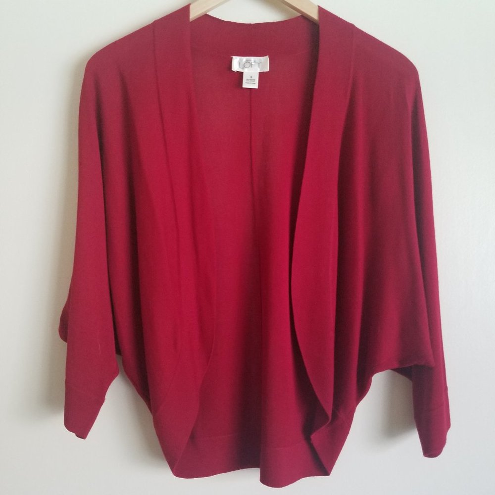 Ann Taylor LOFT Red Knit Bolero/Shrug